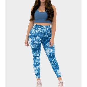 Balance athletica blue tie dye leggings